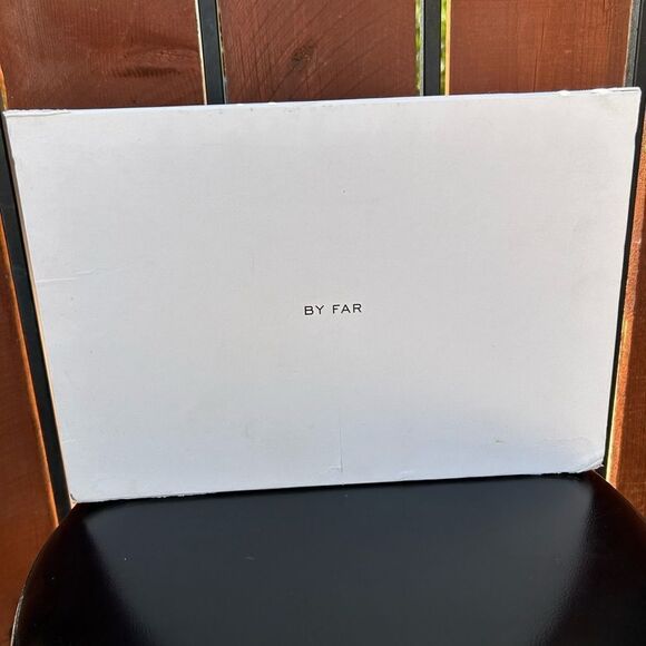 BY FAR Tanya Patent Leather Nude Mule Heel NIB - Picture 11 of 15